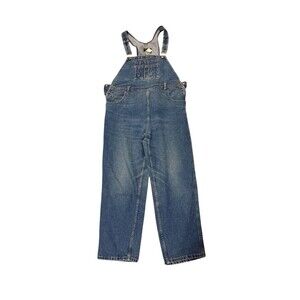 Real Comfort Denim Overalls Size L Blue Wide Leg Casual Workwear Farm Garden
